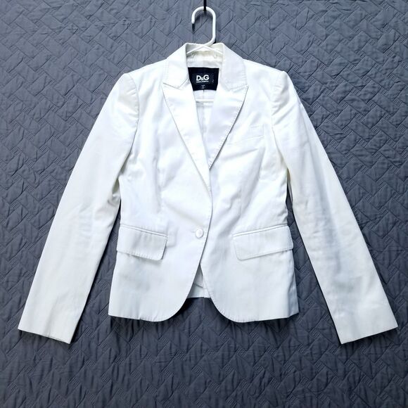 D&G Dolce&Gabbana Blazer Womens 40 Long & Lean Career Classic Jacket In ITALY - Picture 1 of 15